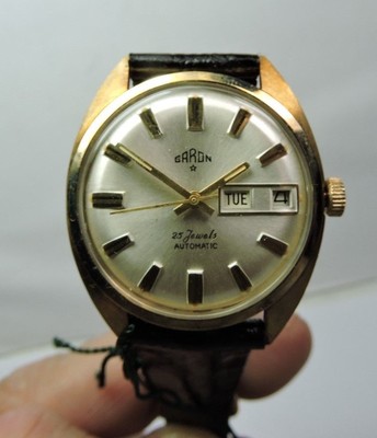 Pre-owned Garon Antique 1950's  Mens Wrist Watch 25j Automatic Day Date Tag Box 101