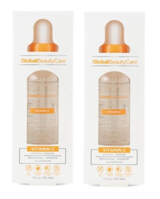Global Beauty Care Vitamin C Facial Serum 1oz PACK OF 2