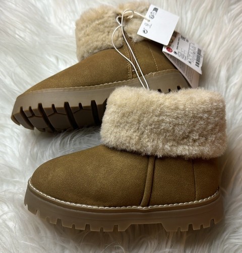 UGG マルサーブーツ ブラウン 23新品 Zara Ugg Fur Boots, Camel Brown, size 26 Toddler kids