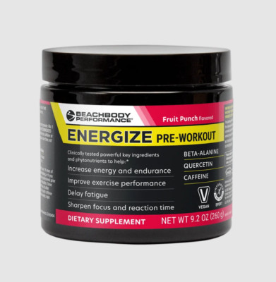 SALE! Beachbody Fruit Punch Energize Pre-Workout Energy 40 Servings - NEW