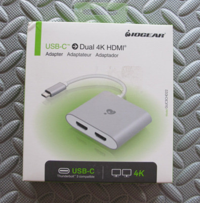 IOGEAR USB-C to 4K Dual HDMI Adapter GUC3CHD22