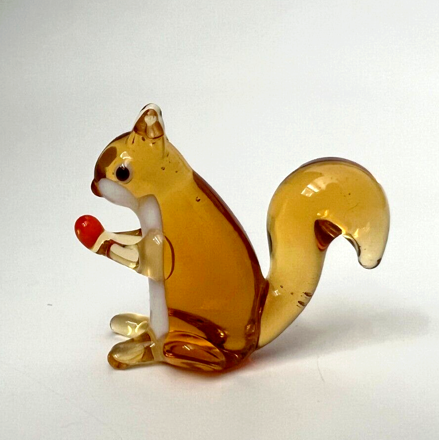 Murano Glass Handcrafted Unique Art, Lovely Squirrel Figurine Size 1, Glass Art