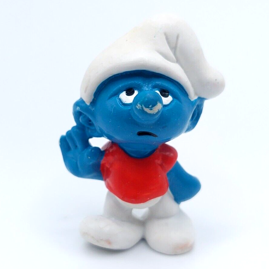 Smurfs Slouchy Smurf #20402 with Baggy Hat Vintage Peyo PVC