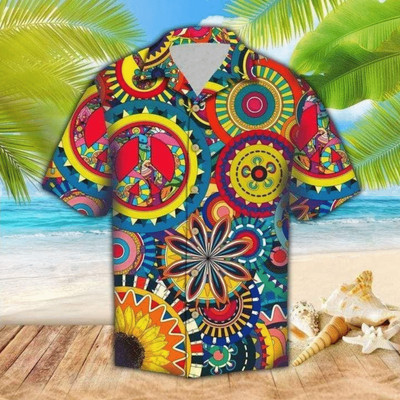 Hippie Colorful Summer Vibe Tropical Aloha Hawaiian Shirt