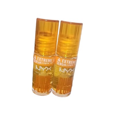 2X NYX Duck Plump Lip Gloss 01 CLEARLY SPICY MINI Size 0.09oz NEW SEALED