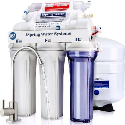 iSpring RCC7AK, NSF Certified 75 GPD, Alkaline 6-Stage Reverse Osmosis System