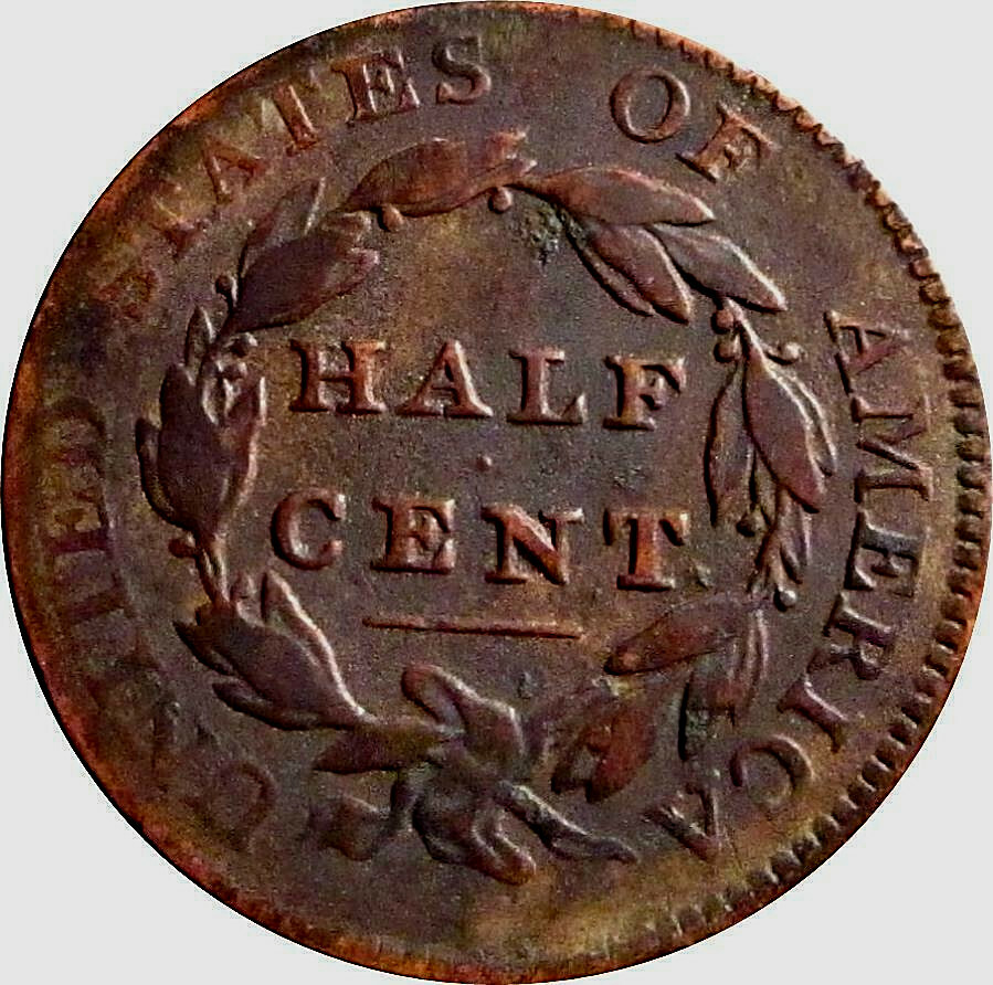 1811 Half Cent, Classic Head VF Details