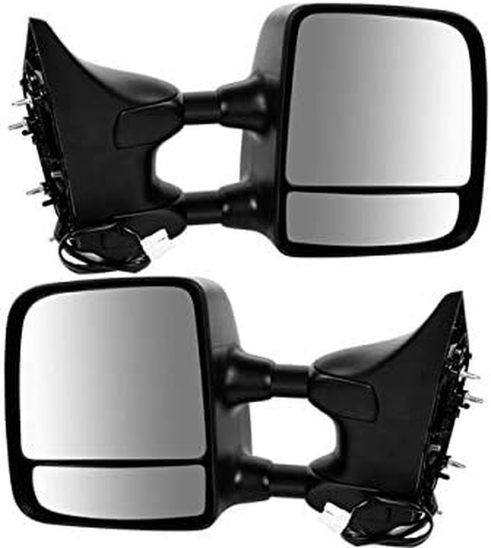 Left and Right Power Door Mirror Kit 2 Piece Dual Arm for 2004-2015 Nissan Titan