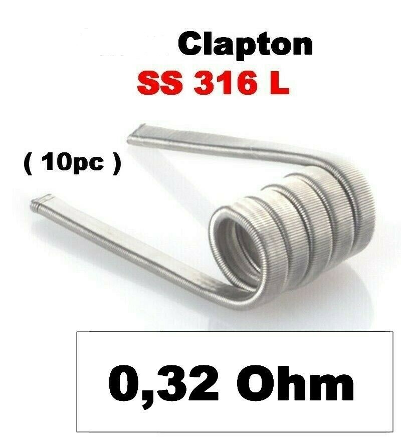 10 x CLAPTON SS316L Coils Wire Fertigwicklung RDARBARTA Draht 