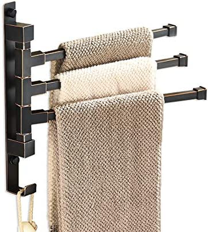 Rubbed Bronze Swing Out Towel Rack For Bathroom Holder Wall 
