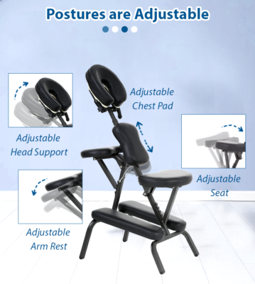 Massage Chair Portable Tattoo Chair Folding Height Adjustable 2 Inch Thick
