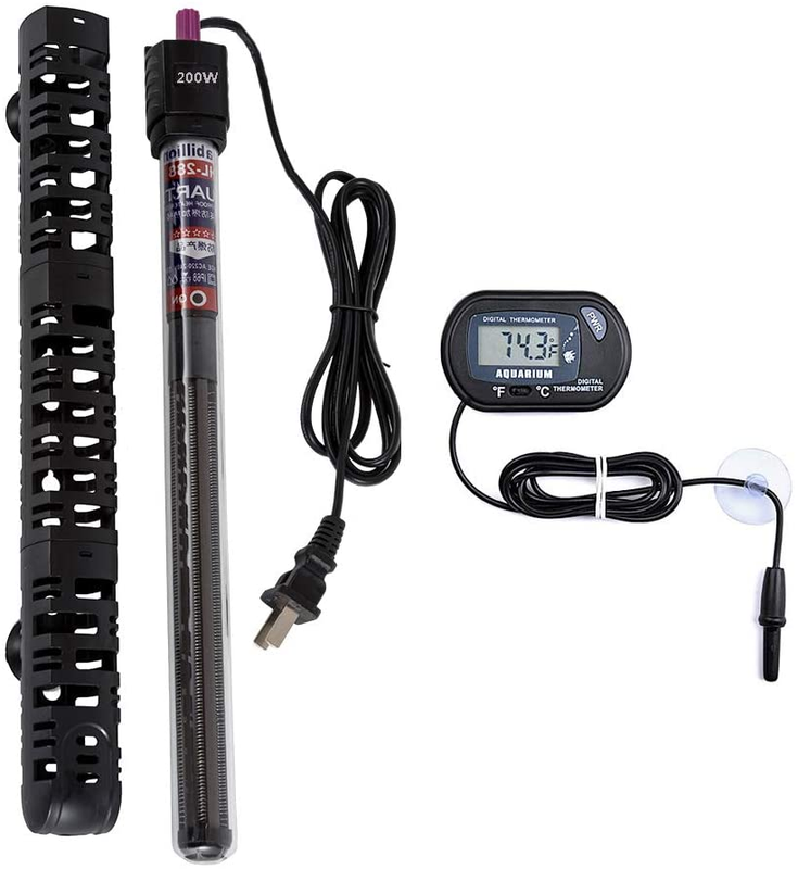 Fish Tank Heater LCD Digital Aquarium Thermometer, Shatter-Proof and Blast-Proof