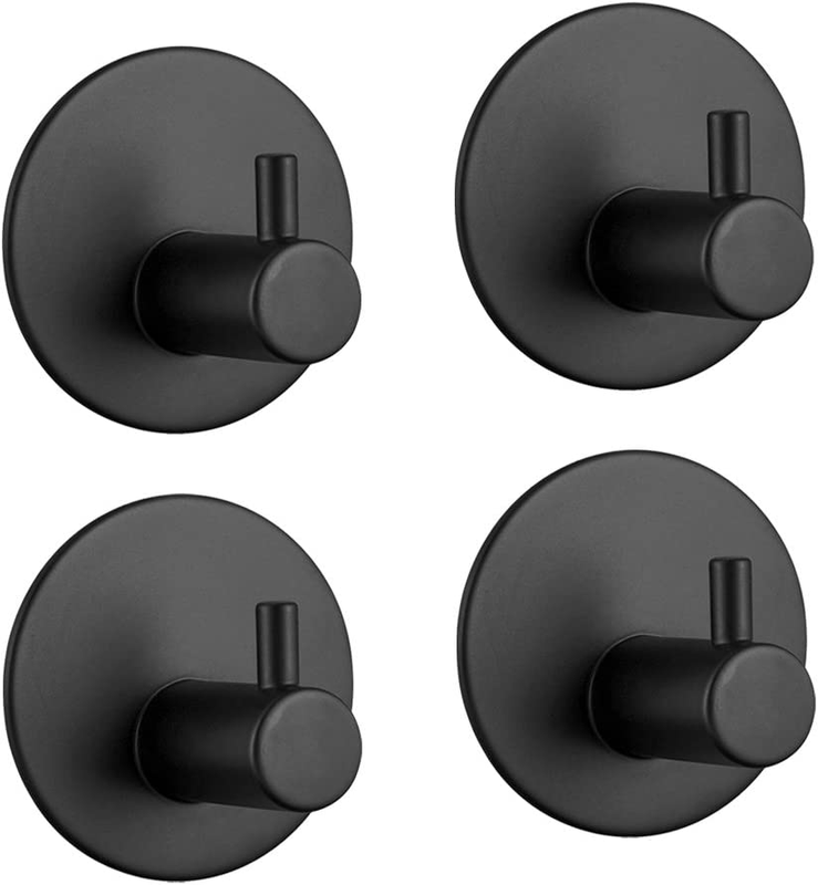 Adhesive Hooks  Self Adhesive Black Wall Mount Hook for Key Robe Coat Towel Supe