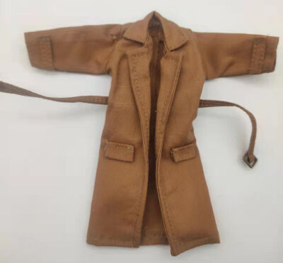 E5-8 Brown 1/12 Scale Clothes Male Coat Model with Iron Wire for 6'' Body Figure
