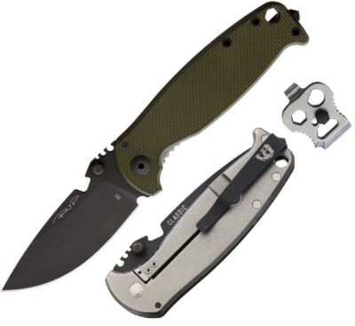 DPx Gear HEST Classic Frame Folding Knife 3.13'' D2 Tool Steel Blade G10/Titanium