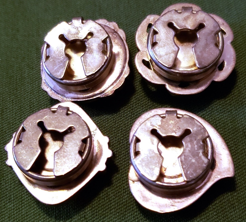 Unique Lot Set of 4 Brass Tone Round Button Covers