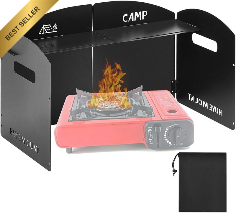 Camping Stove Windscreen Outdoor Wind Shield:  4-Panel Steel Foldable Wind Block