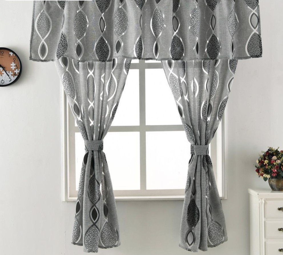 Window Treatment Curtains Elegant Patterns Yarn Dyed Short Valance