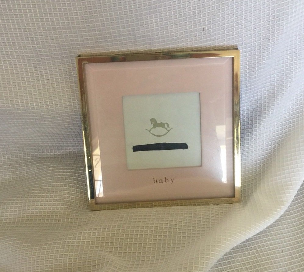 Pottery Barn Baby Gold Avery Sentiment Frame Pink Mat 