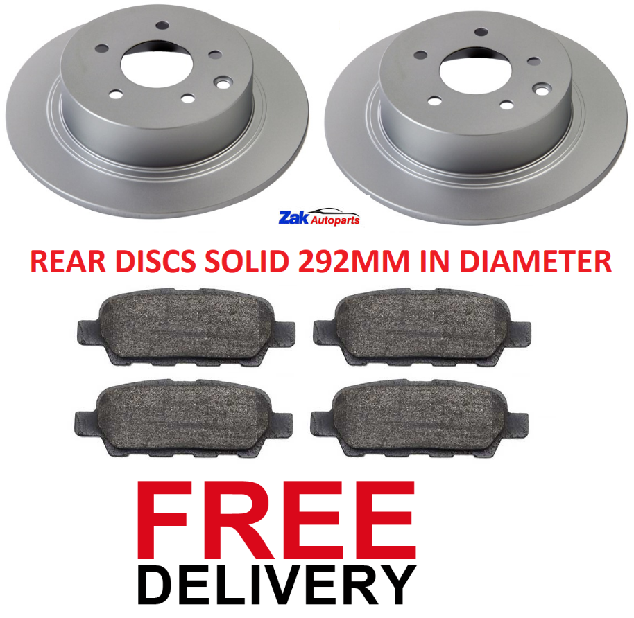 FOR NISSAN QASHQAI 1.6 1.5 DCi 2.0 (20072014) REAR BRAKE DISCS & PADS
