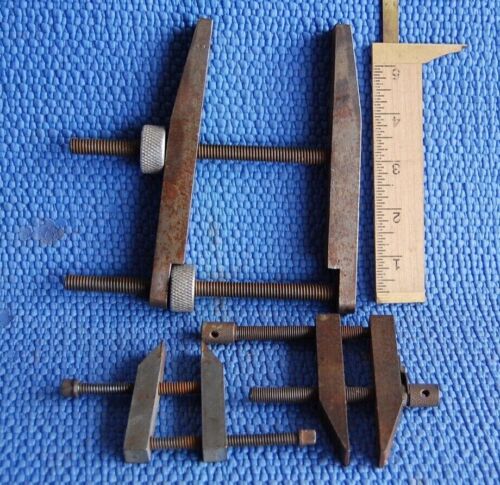 1 large 6" + 2 smaller OLD USED VINTAGE MACHINIST TOOLS MACHINING PARALLEL CLAMP