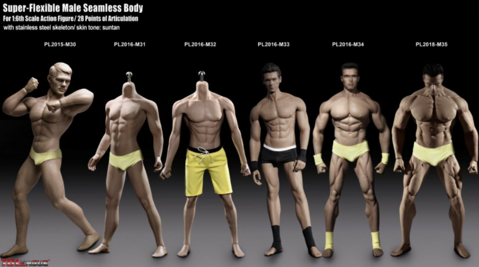 PHICEN TBLeague 1/6 Male Muscular Seamless SUNTAN Figure