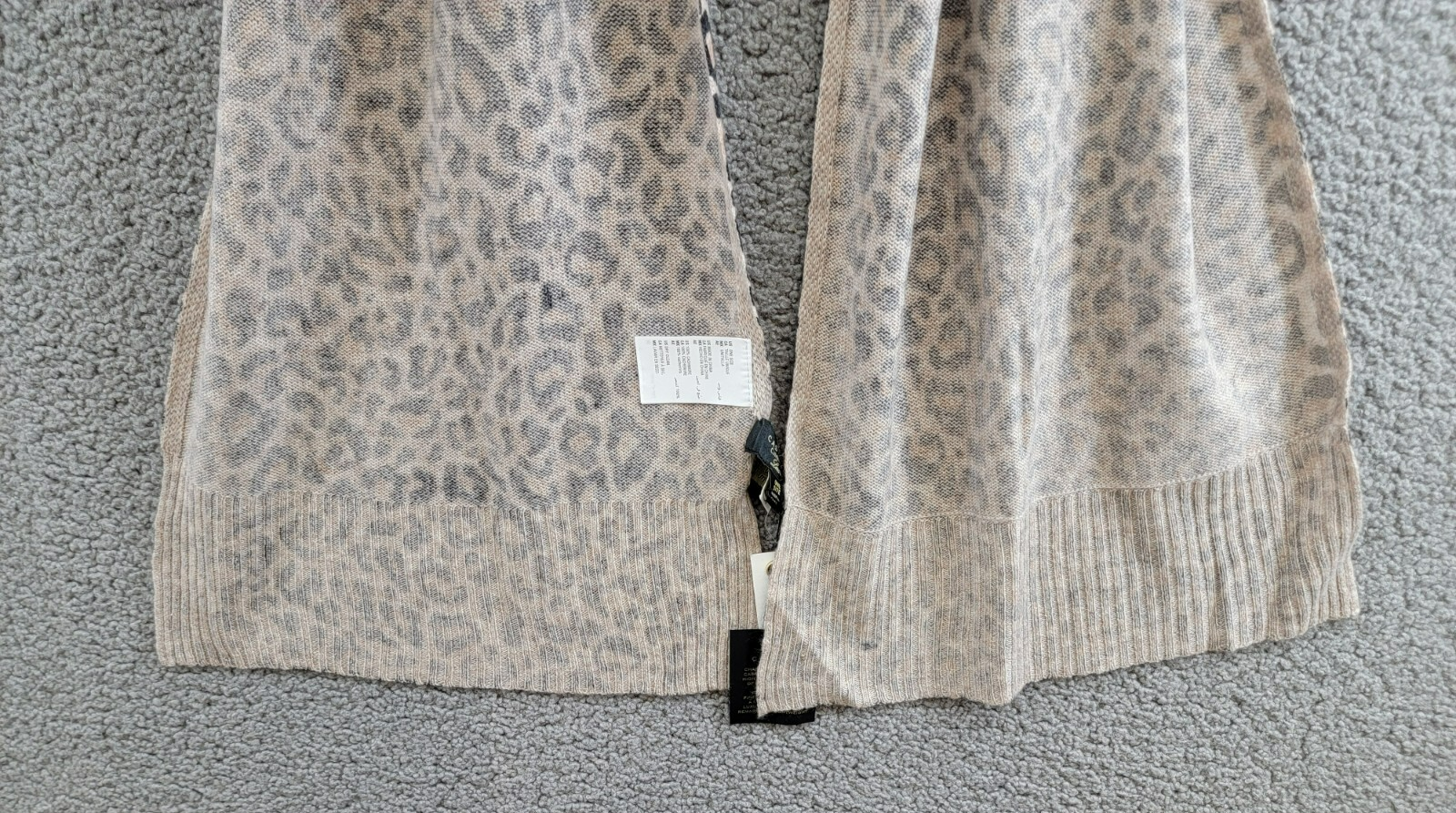 Charter Club Cashmere Leopard Muffler Scarf Women's One Size Black Combo - Picture 12 of 16