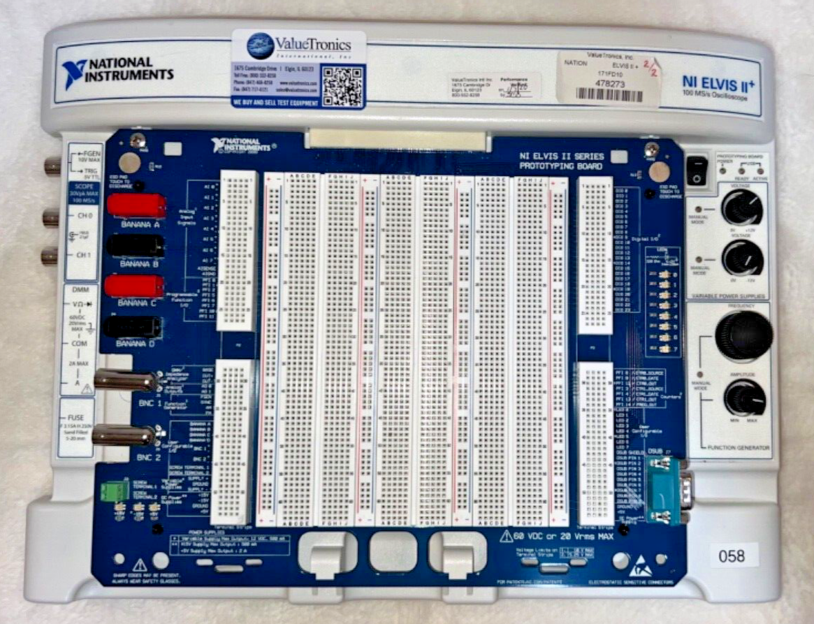 National Instruments NI ELVIS II+ 100 MS/s Oscilloscope With National Instruments NI ELVIS II+ 100 MS/s Oscilloscope With