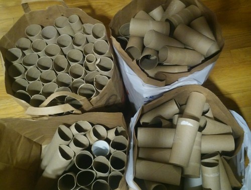 Arts Crafts Huge Lot 250 Empty Paper Towel Toilet Paper Rolls School Projects