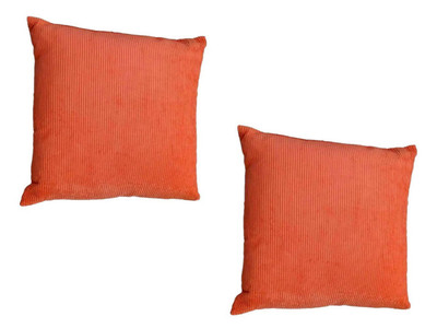 Set of 2 Canaan Velvet Corded Sunset Coral Pillows 20''x20'' Couch Living Bed NEW