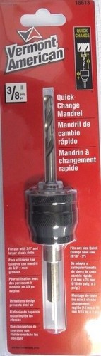 Vermont American 18613 3/8 Quick Change Holesaw Mandrel