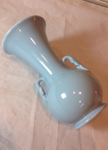Vintage Blue Abingdon Pottery Vase - USA  2 Handles BEAUTIFUL