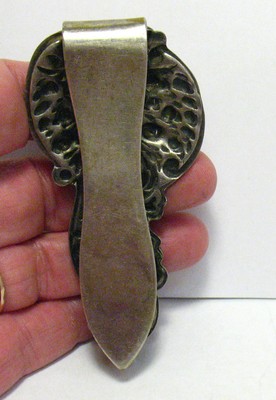 VICTORIAN SILVER PLATE CHATELAINE HOLDER REPOUSSE LION ORNATE