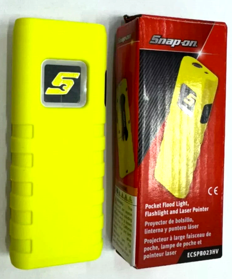 SNAP ON TOOLS USA HI-VIZ COB LED Pocket Flood light w/ Laser Pointer ECSPB023HV