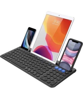   Arteck HB206-2 Wireless Bluetooth Keyboard, Multi-Functional with Cradle  