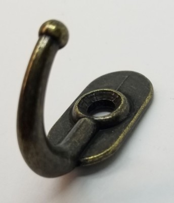 1.25" ANTIQUE BRASS Small Jewelry Hook Front Mount Single shirt jacket hat TINY
