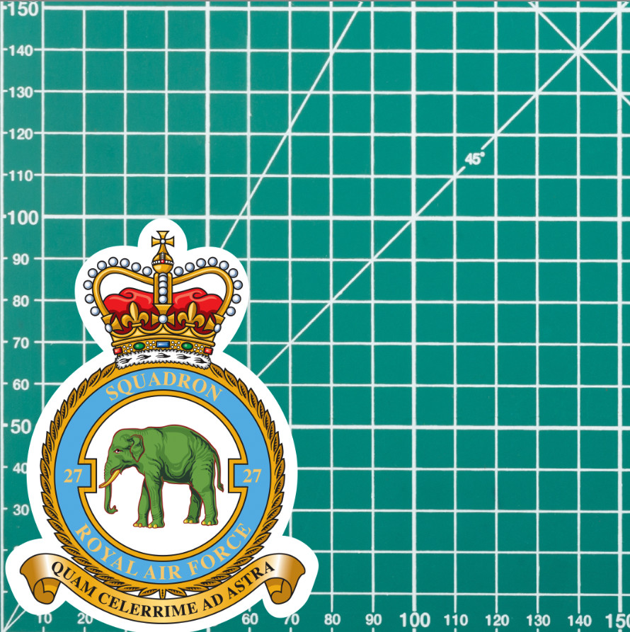 Royal Air Force 27 Squadron Vinyl Stickers - Picture 4 of 4