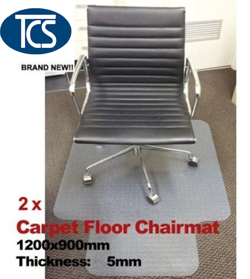 TCS 2 x NEW Carpet Hard Floor Protector Office Vinyl Chair Mat w Grip Spikes eBay