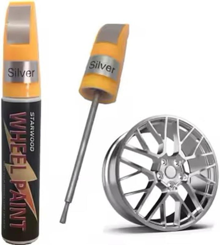 STR Silver Rim Touch up Paint, Wheel Repair Paint Quick and Easy, for Cars Wheel