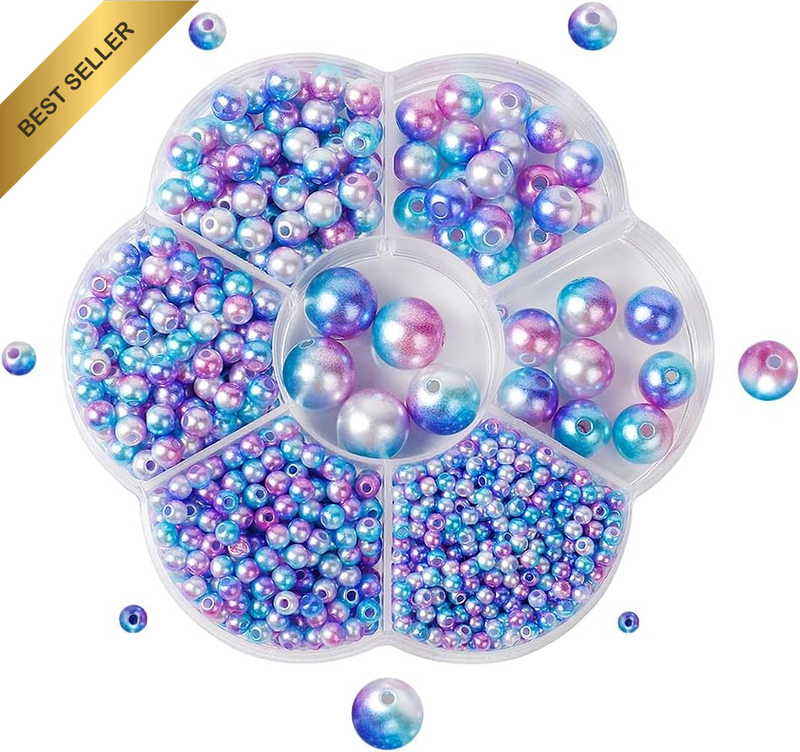 Mermaid Pearl Beads Set, 1150 PCS Loose Pearls round for Jewelry Making, Craft,