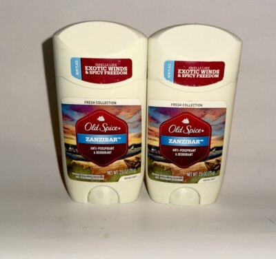 Lot of 2 New/Never used Old Spice Fresh Collection Zanzibar Deodorants. HTF