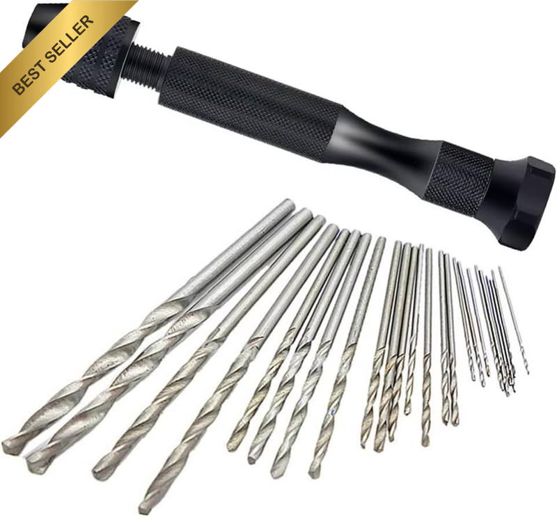 26 PCS Portable Pin Vise Hand Drill Bit Set, 25 Pcs Micro Mini Twist Drill Bit S