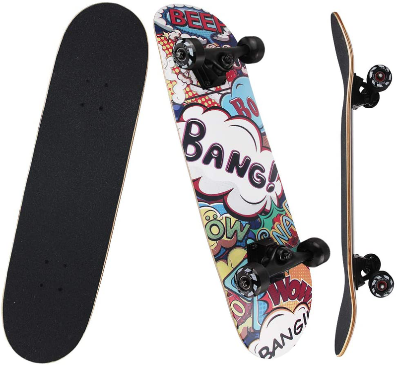 NPET PRO NEW Skateboard Complete 31 x 8 Concave Double Kick Maple Deck Graffiti.