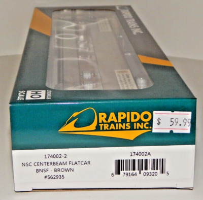 Rapido Trains HO #174002-2 BNSF NSC Centerbeam Flatcar RTR #562935 NEW
