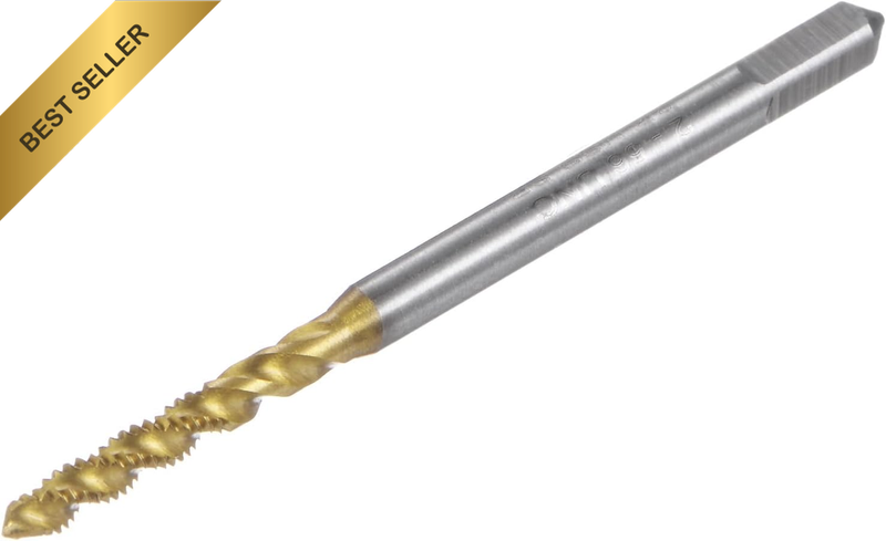Spiral Flute Thread Taps, 2-56 UNC 2B Screw Threading Tap, Titanium Coated 6542
