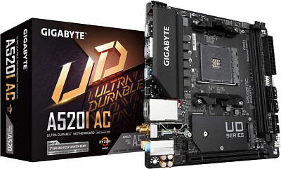 Gigabyte A520I AC Motherboard AMD Ryzen Am4/Mini-Itx/Direct 6 Phase Digi PWM 55A