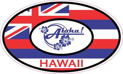 5in x 3in Aloha Oval Hawaii Vinyl Sticker Car Truck Vehicle Bumper Decal