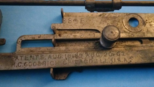 Old antique HC Goodrich sewing machine attachment patented 1867