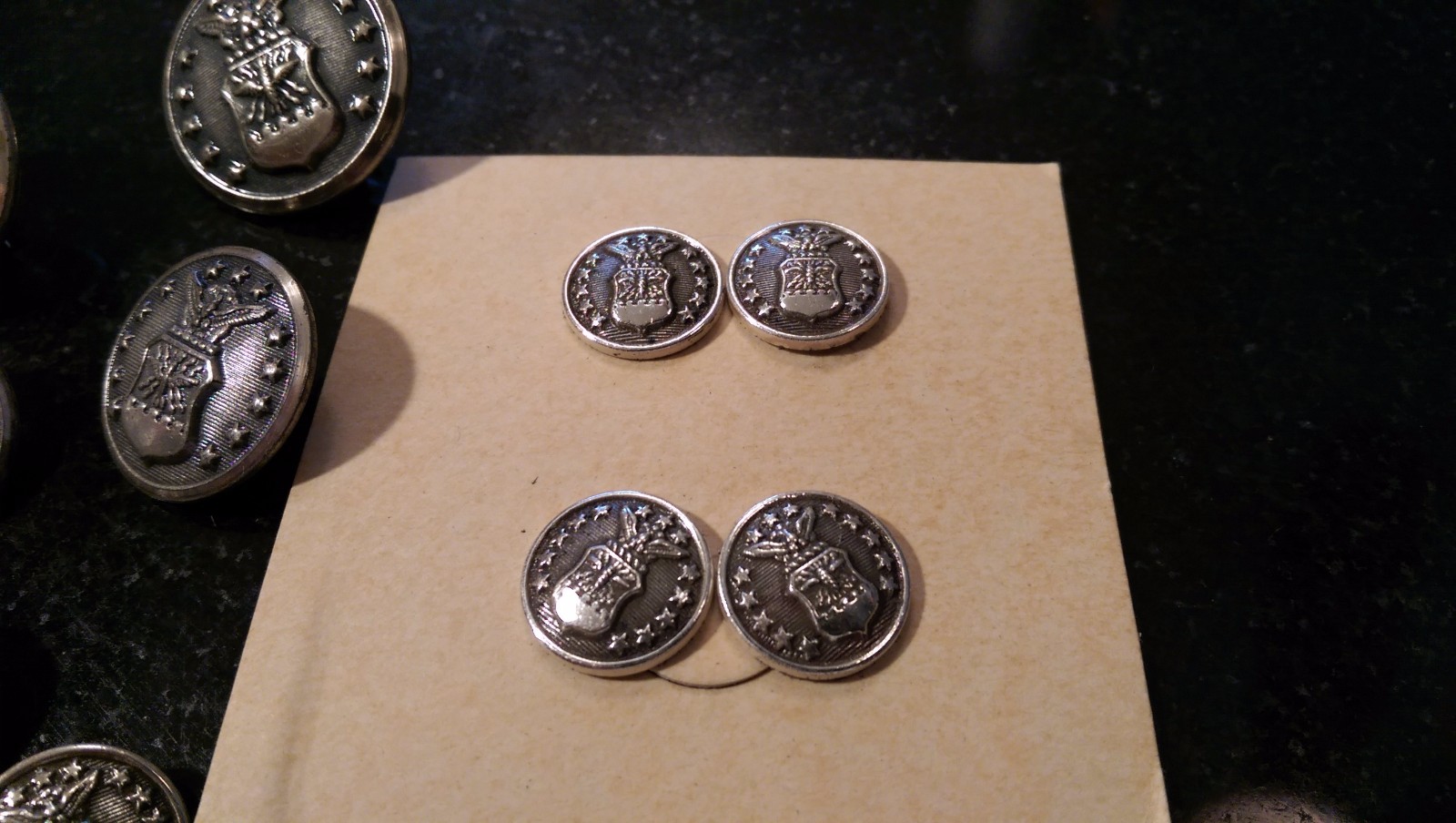 Military Silver Dress Buttons and Links