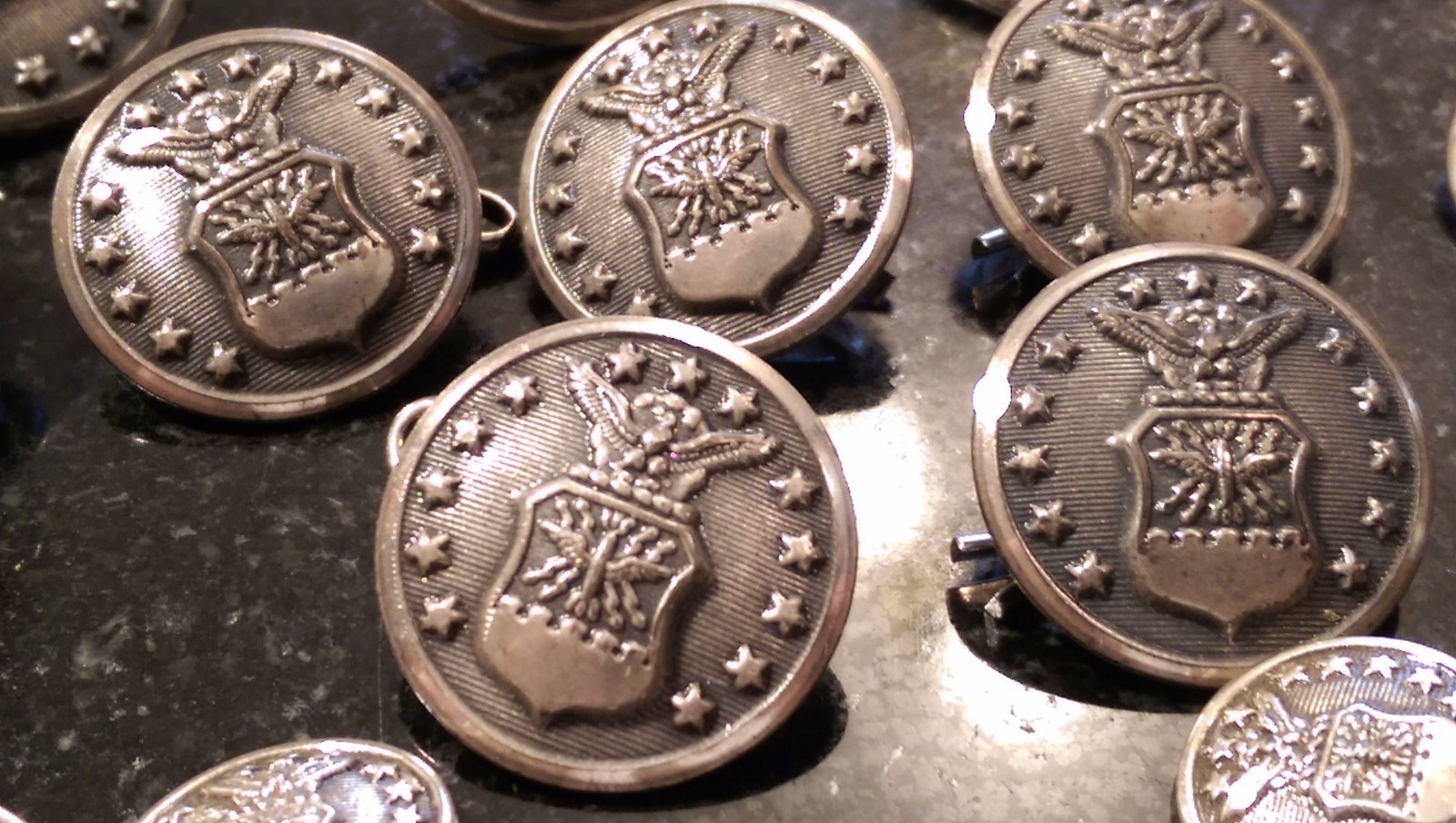 Military Silver Dress Buttons and Links